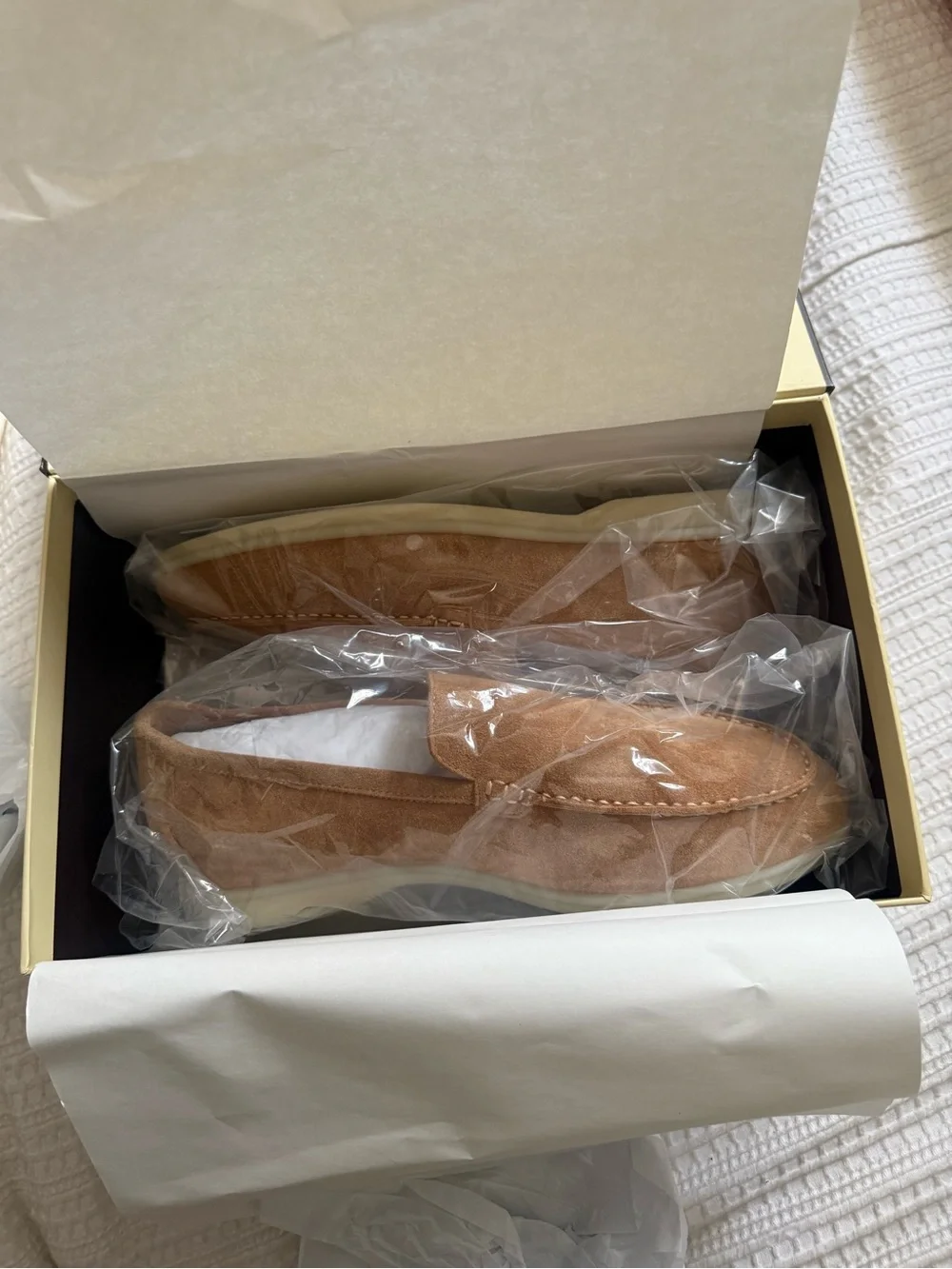 Men's Suede Slip-On Loafers in Tan Miramonti